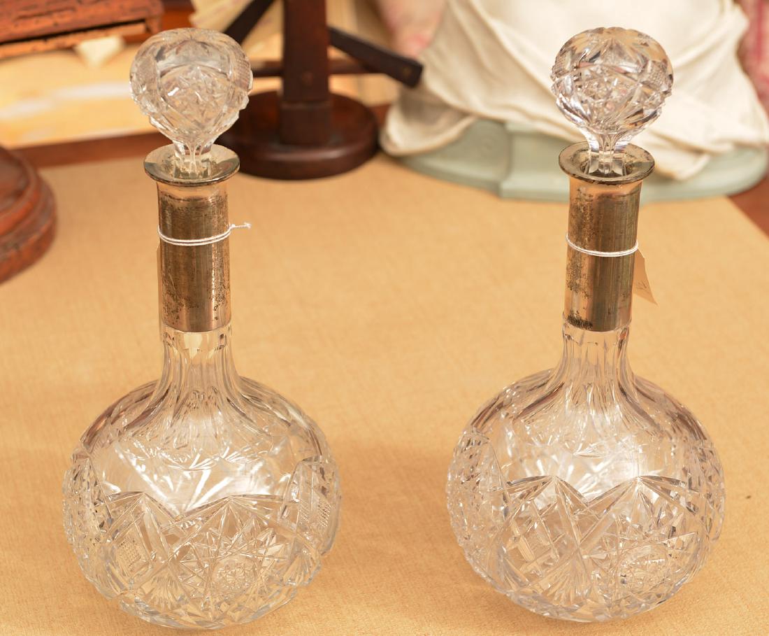 Continental .800 silver mounted crystal decanters (1 of 6)