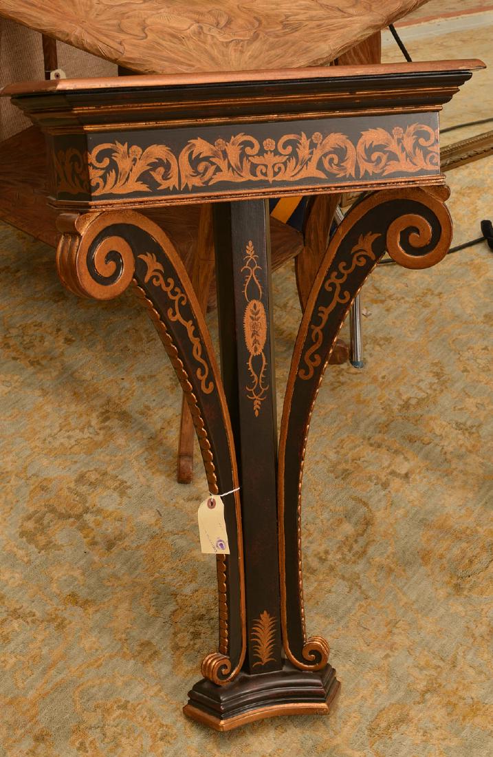 Regency style black painted, gilt bracket console (1 of 6)