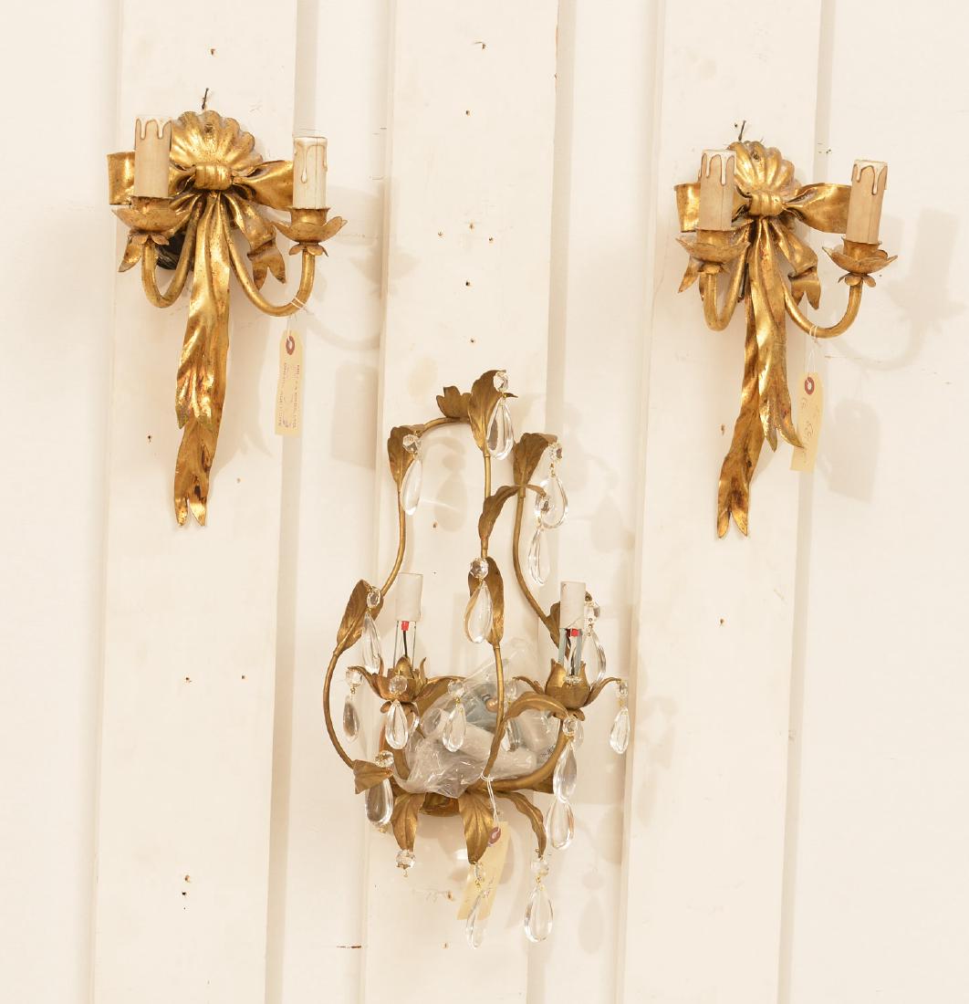 Pair Italian gilt metal bow-knot scones (1 of 6)