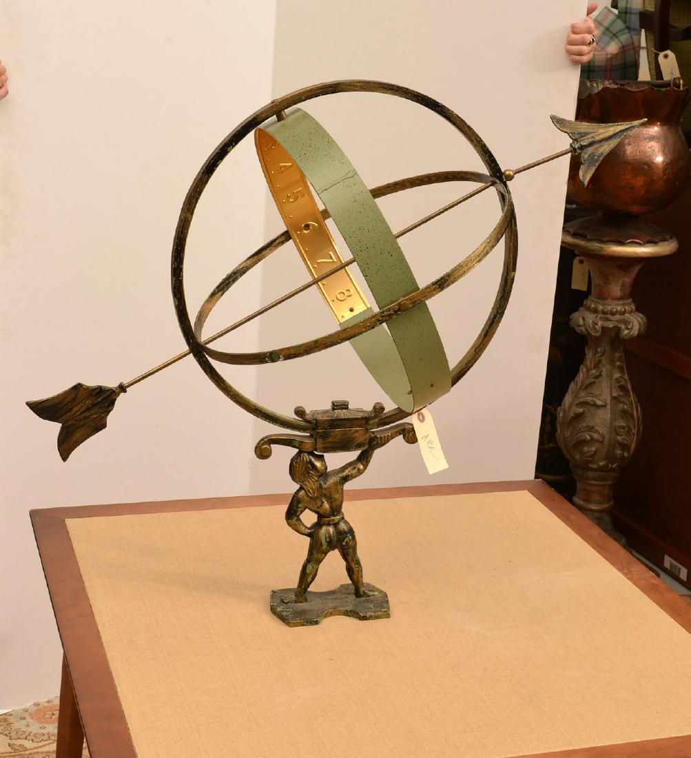 Patinated metal armillary sphere (1 of 5)