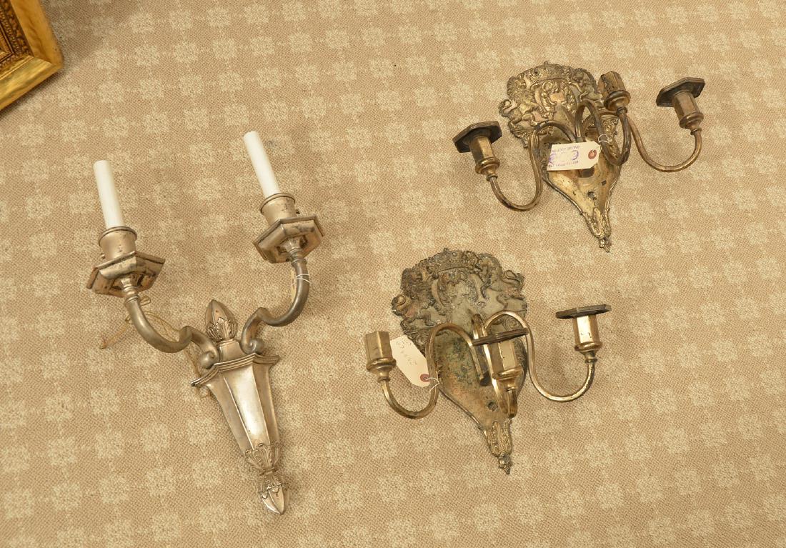 (3) silver plated wall sconces, Incl. Caldwell (1 of 6)