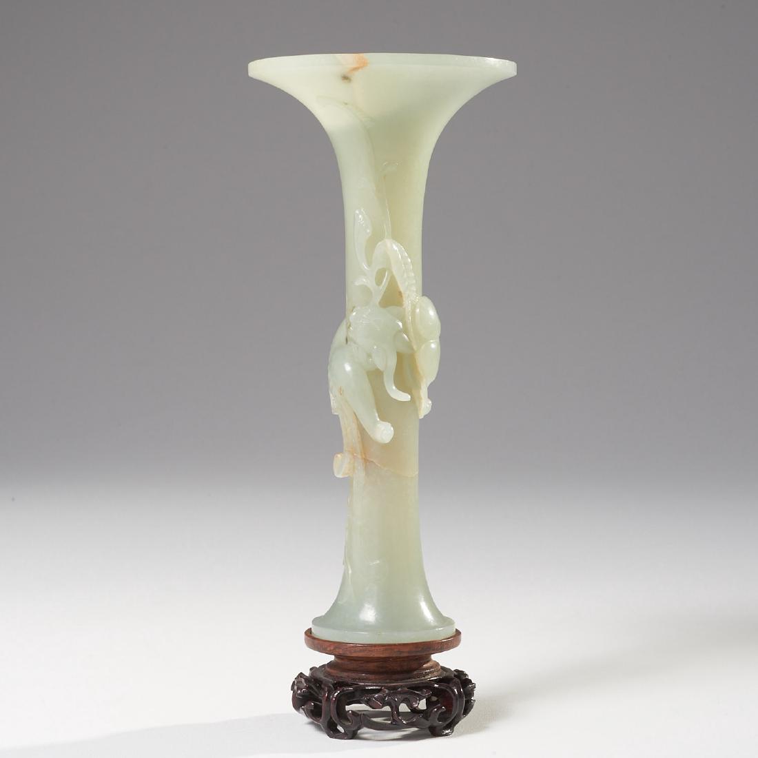 Chinese celadon jade Gu vase (1 of 5)
