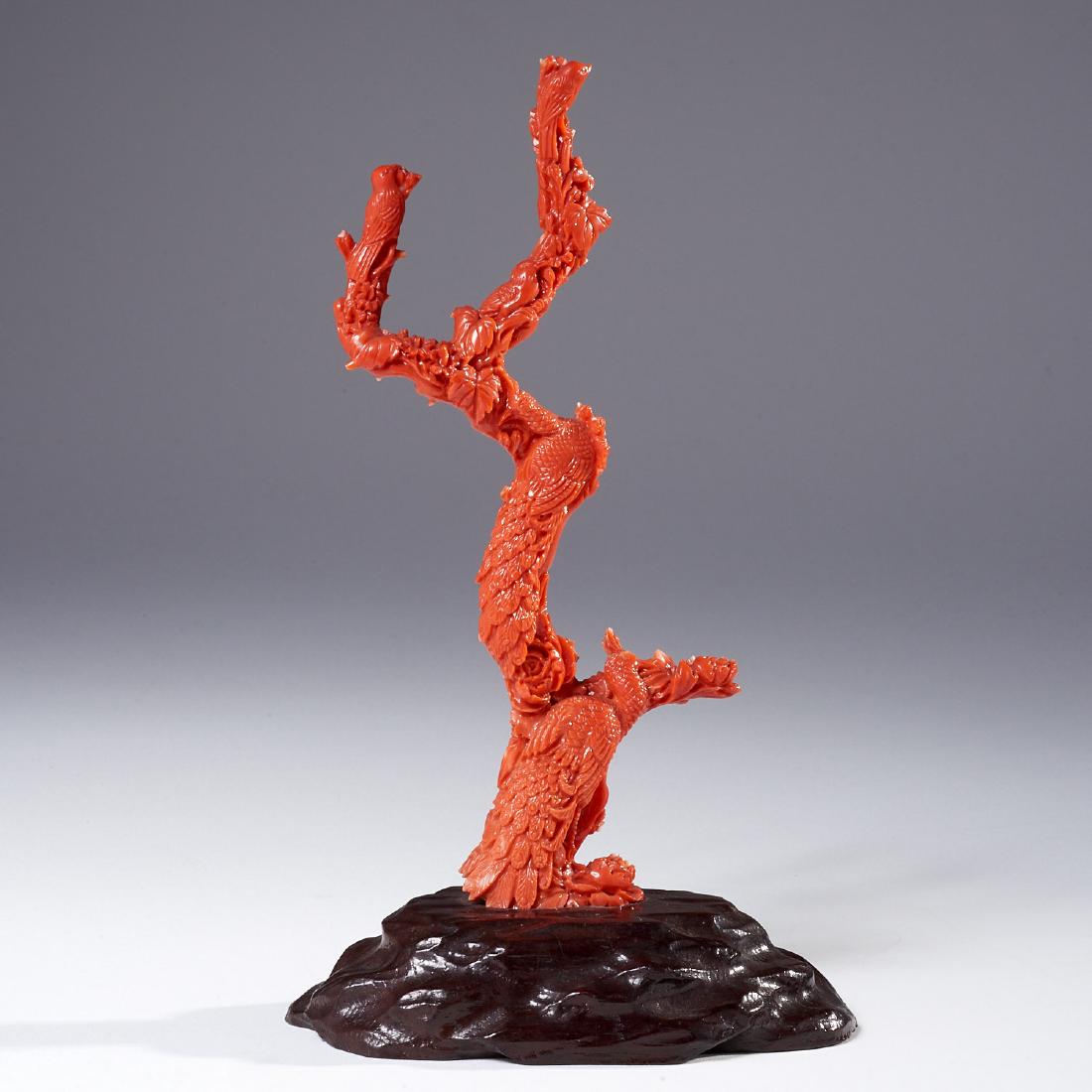 Chinese finely carved coral branch (1 of 7)