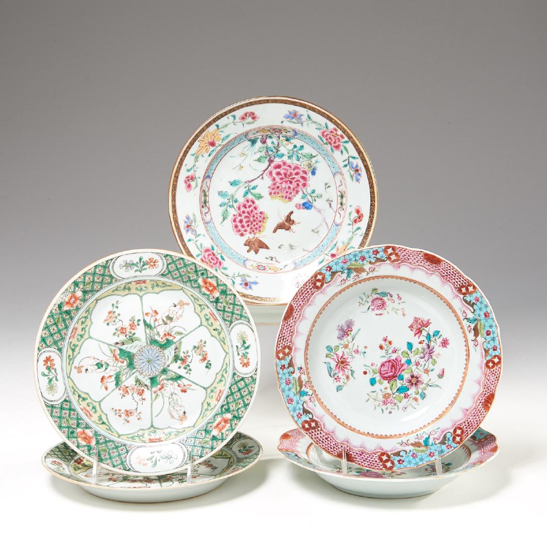 (3) pair Chinese porcelain dishes (1 of 9)