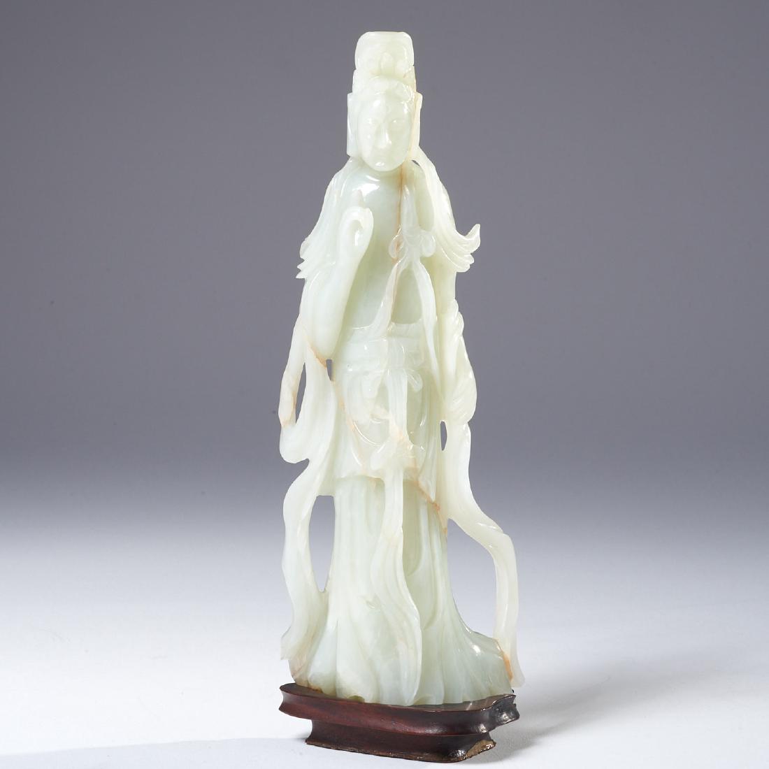 Chinese celadon jade figure of Guanyin (1 of 6)