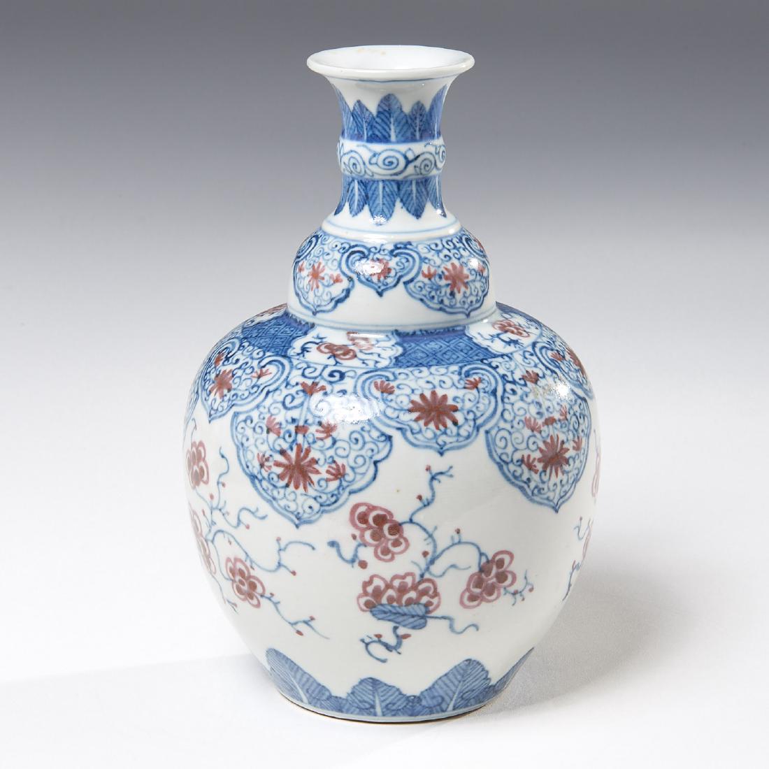 Chinese blue and iron red decorated vase (1 of 8)
