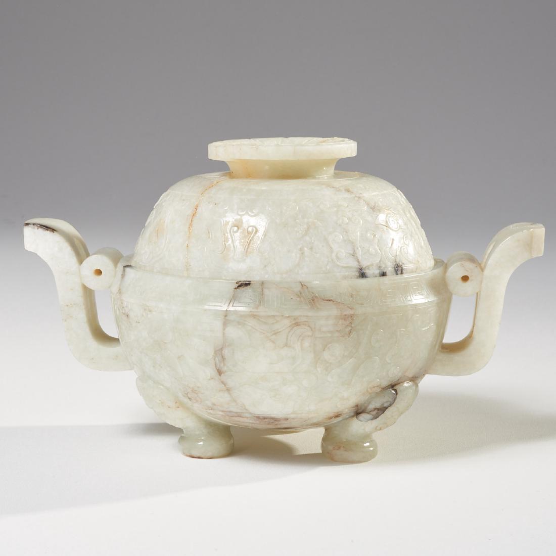 Chinese carved jade Archaistic censer (1 of 8)