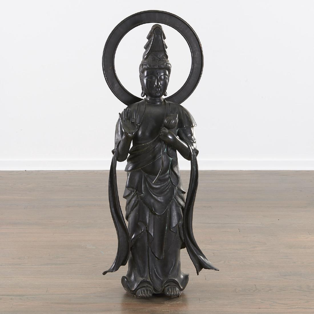 Large Japanese bronze figure of Kannon (1 of 8)