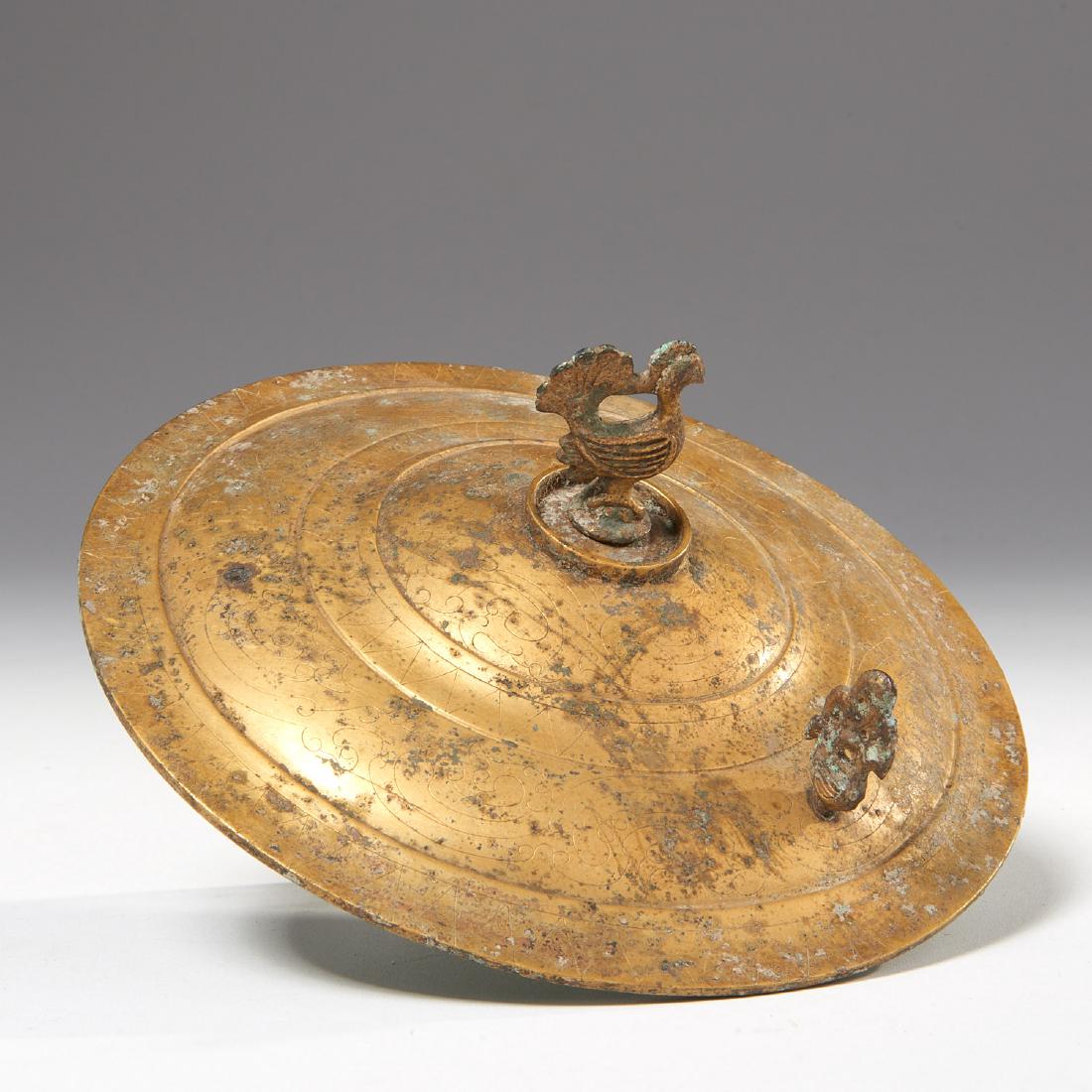 Chinese gilt bronze zun cover (1 of 7)