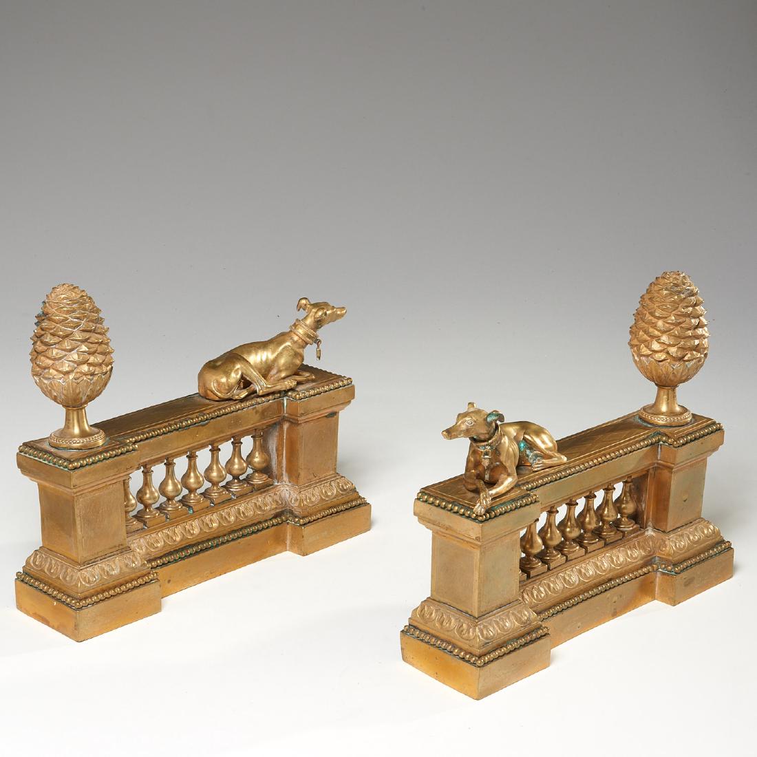 Pair Regency greyhound andirons (1 of 8)