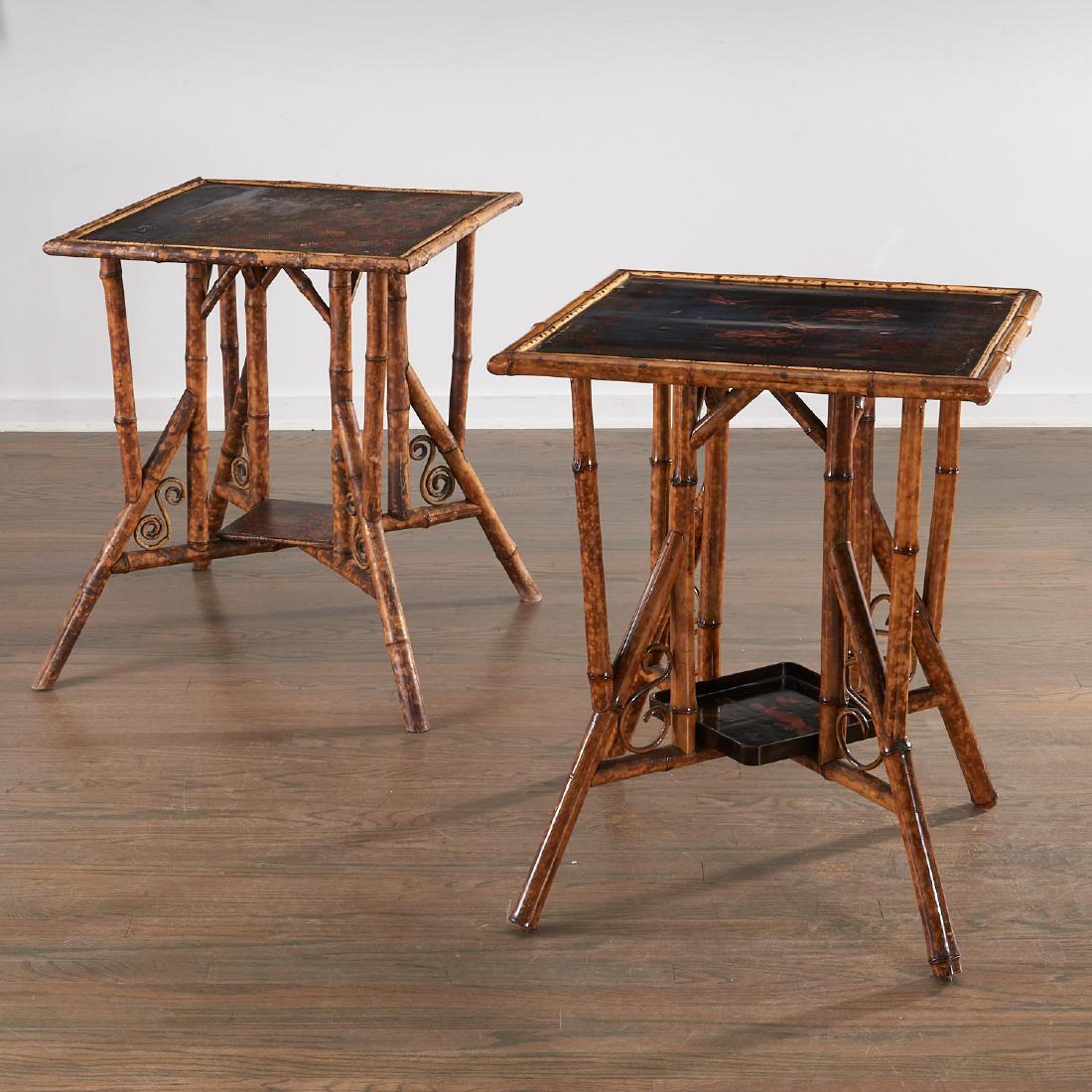 Pair Aesthetic Period bamboo and Japanned tables (1 of 10)