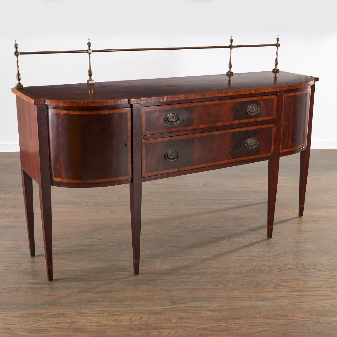 George III style brass mounted mahogany sideboard (1 of 10)