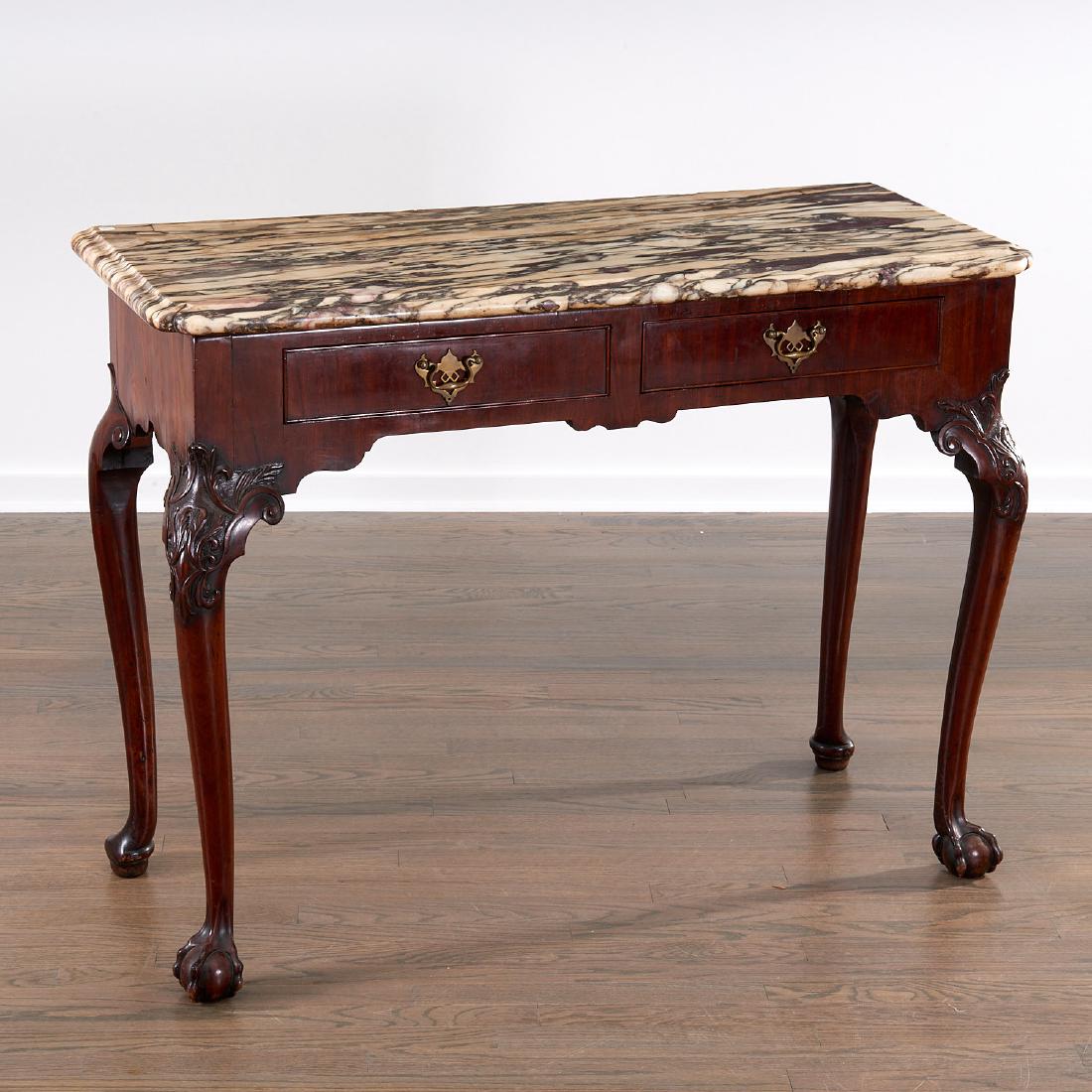 George II mahogany marble top console (1 of 9)