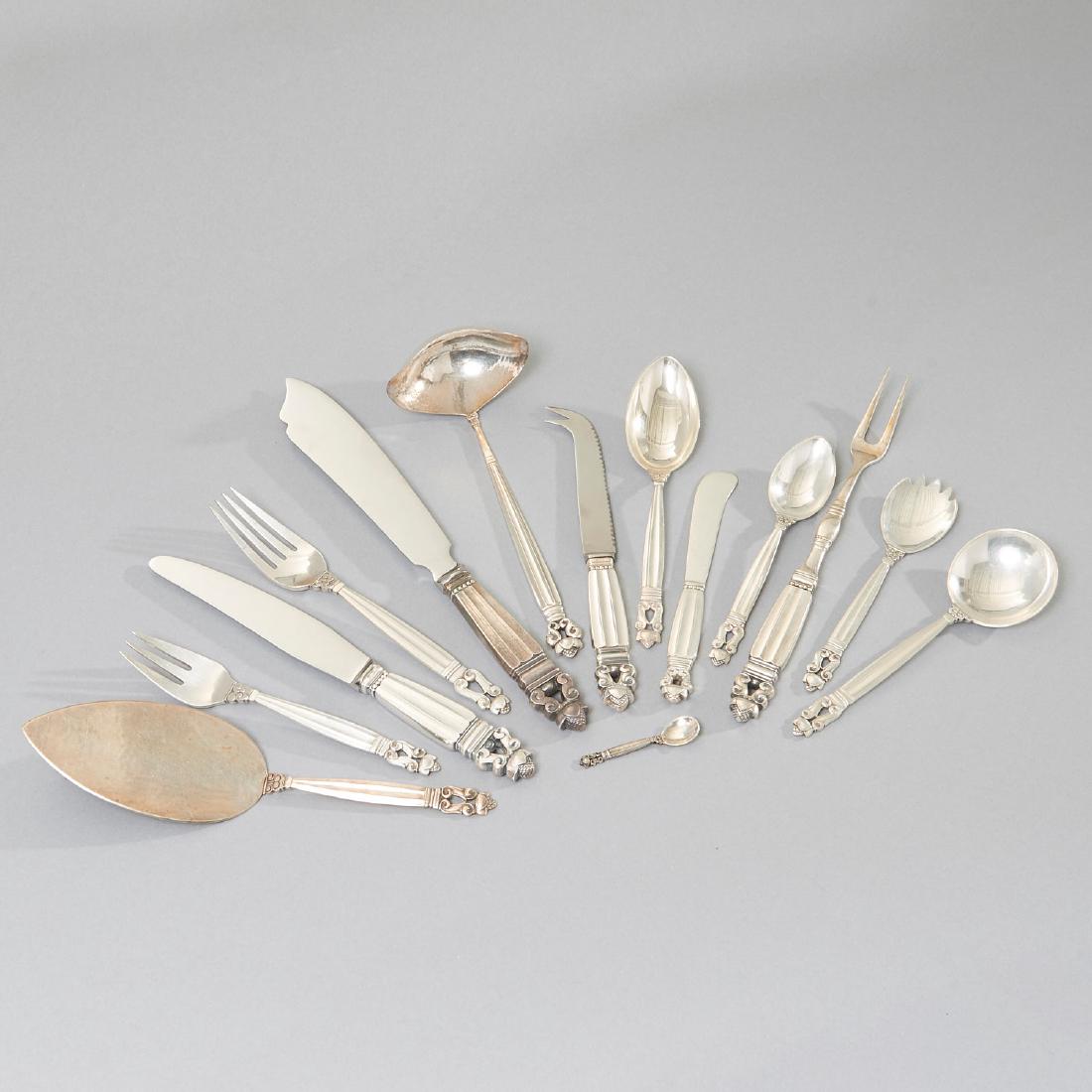 Georg Jensen, Denmark (107) piece flatware set (1 of 9)