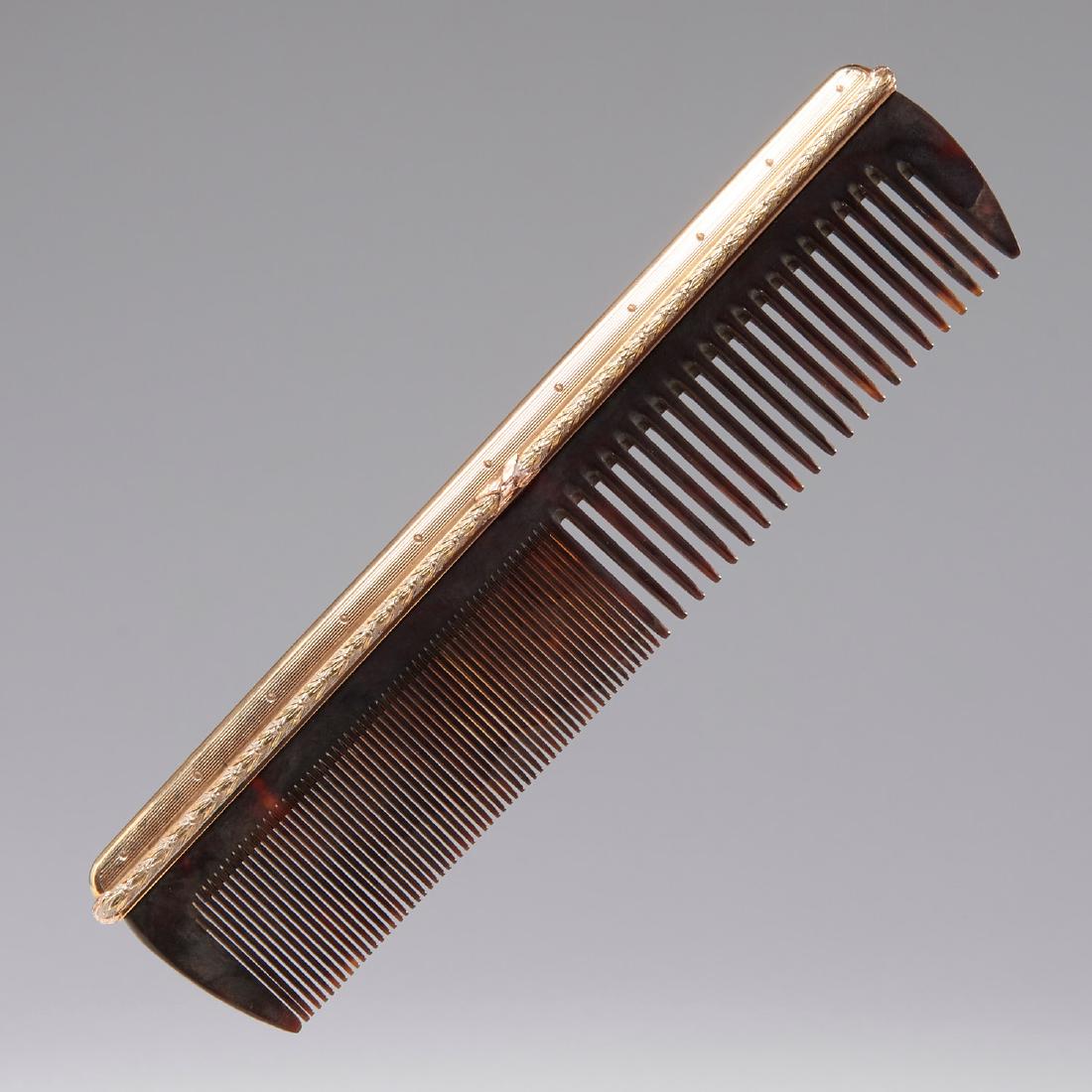 Huguette Clark's gold mounted Cartier hair comb (1 of 5)
