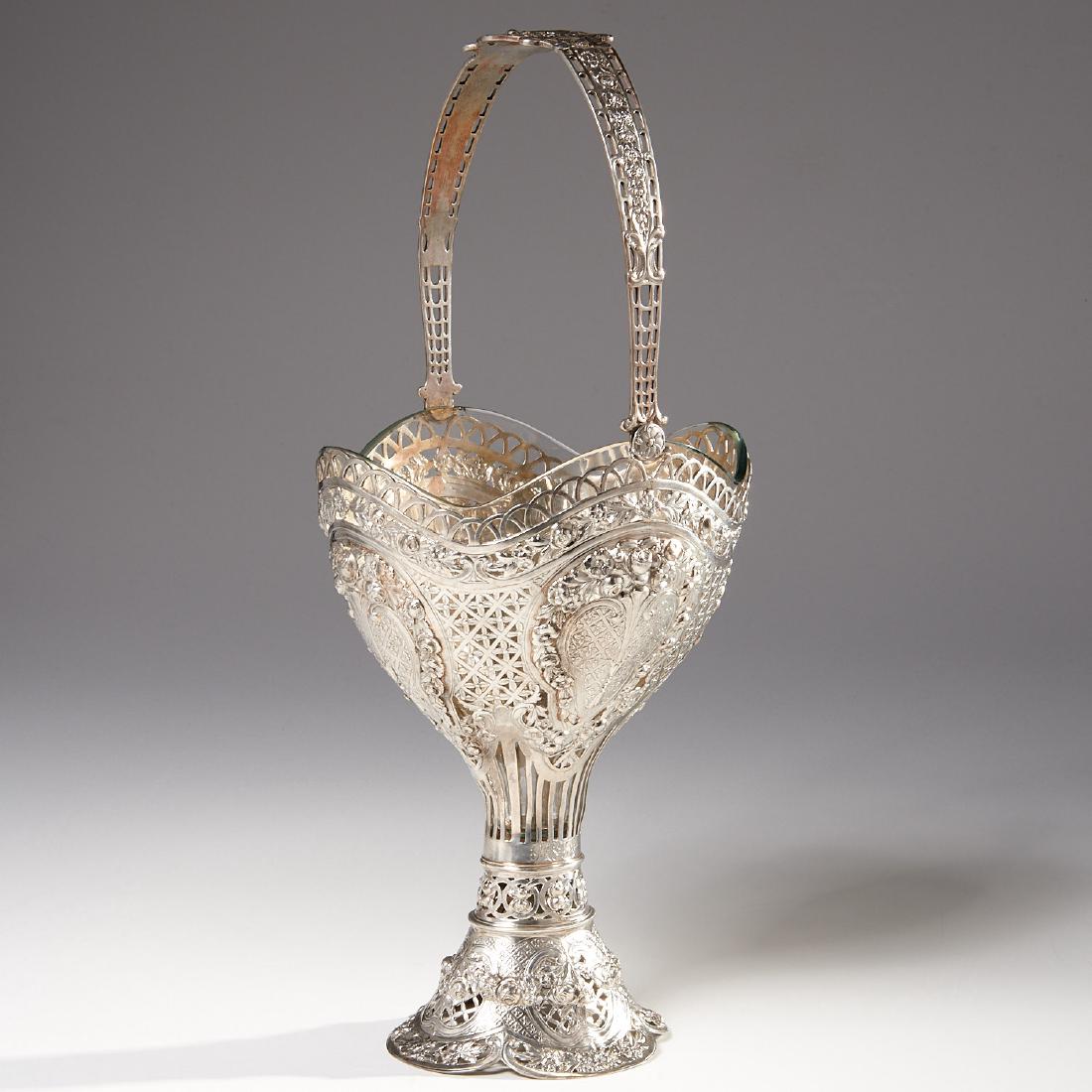 Large Hanau .800 silver centerpiece basket (1 of 9)