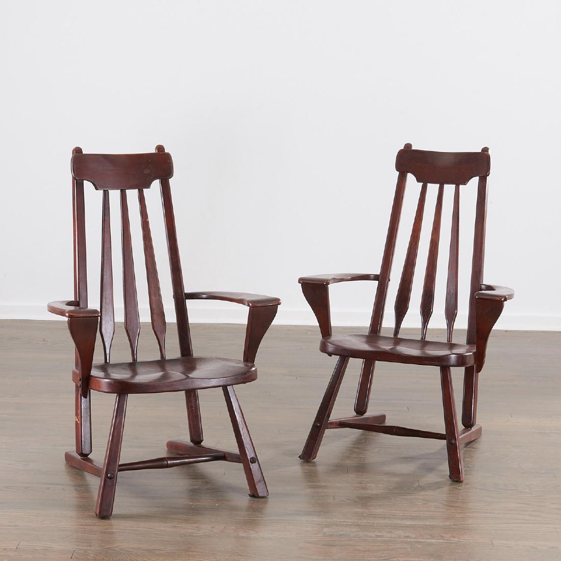 Pair American Studio Craftsman Armchairs