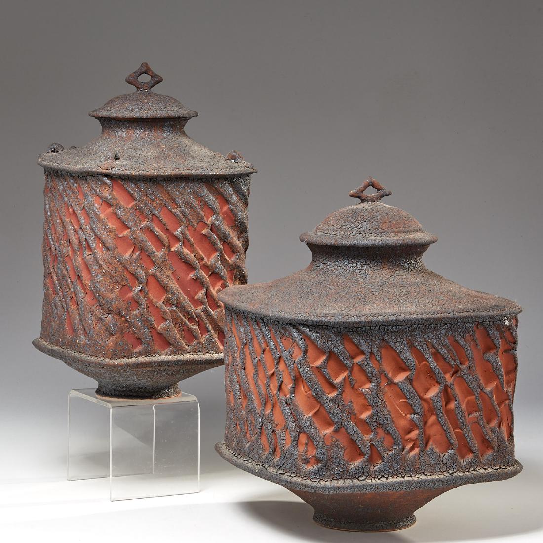 (2) large modern Studio Pottery jars (1 of 8)