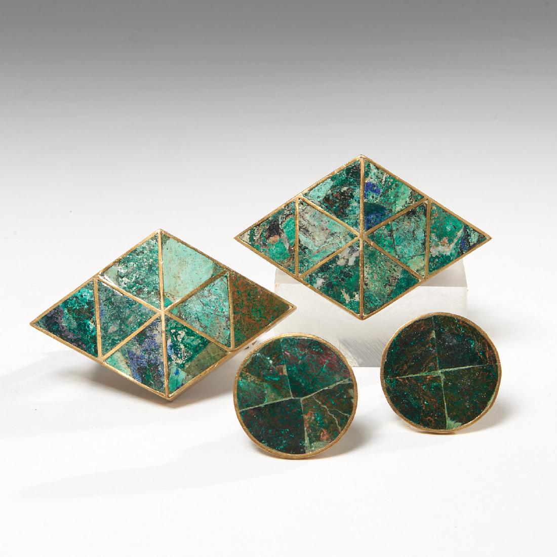 Set (4) Los Castillo enameled bronze handles (1 of 7)