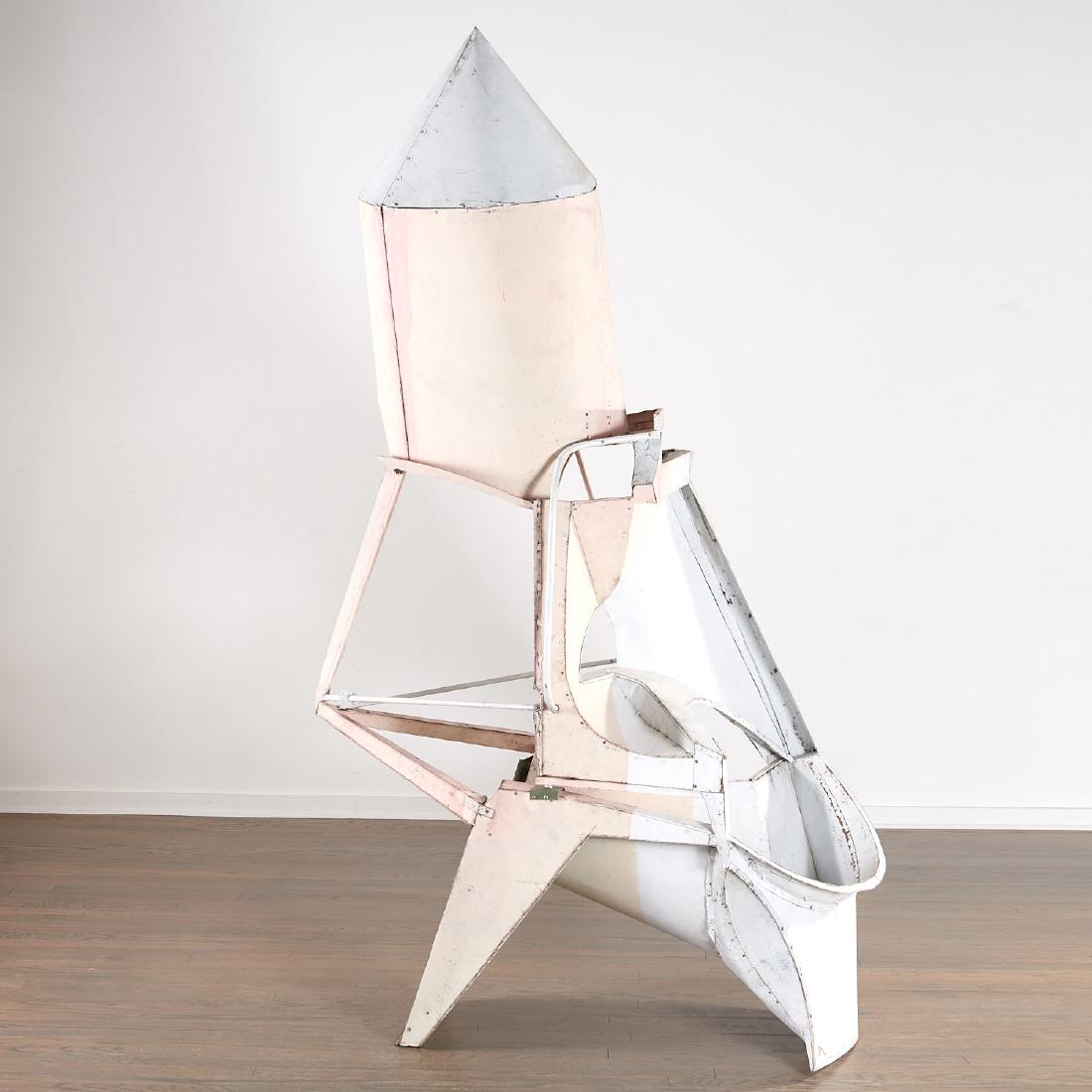 Thomas Kiesewetter, sculpture: Thomas Kiesewetter, sculpture, Thomas Kiesewetter (German, b. 1963), Untitled, 2004, painted sheet-metal and wood, 85"h x 35"w x 54"l Provenance: Estate of Pentti Kouri, NYC; Kim Heirston Art Advisory