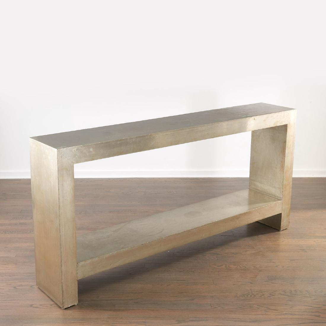 Designer aluminum veneered console table (1 of 6)