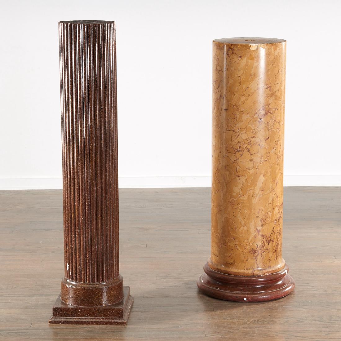 (2) faux porphyry and marble column pedestals (1 of 7)