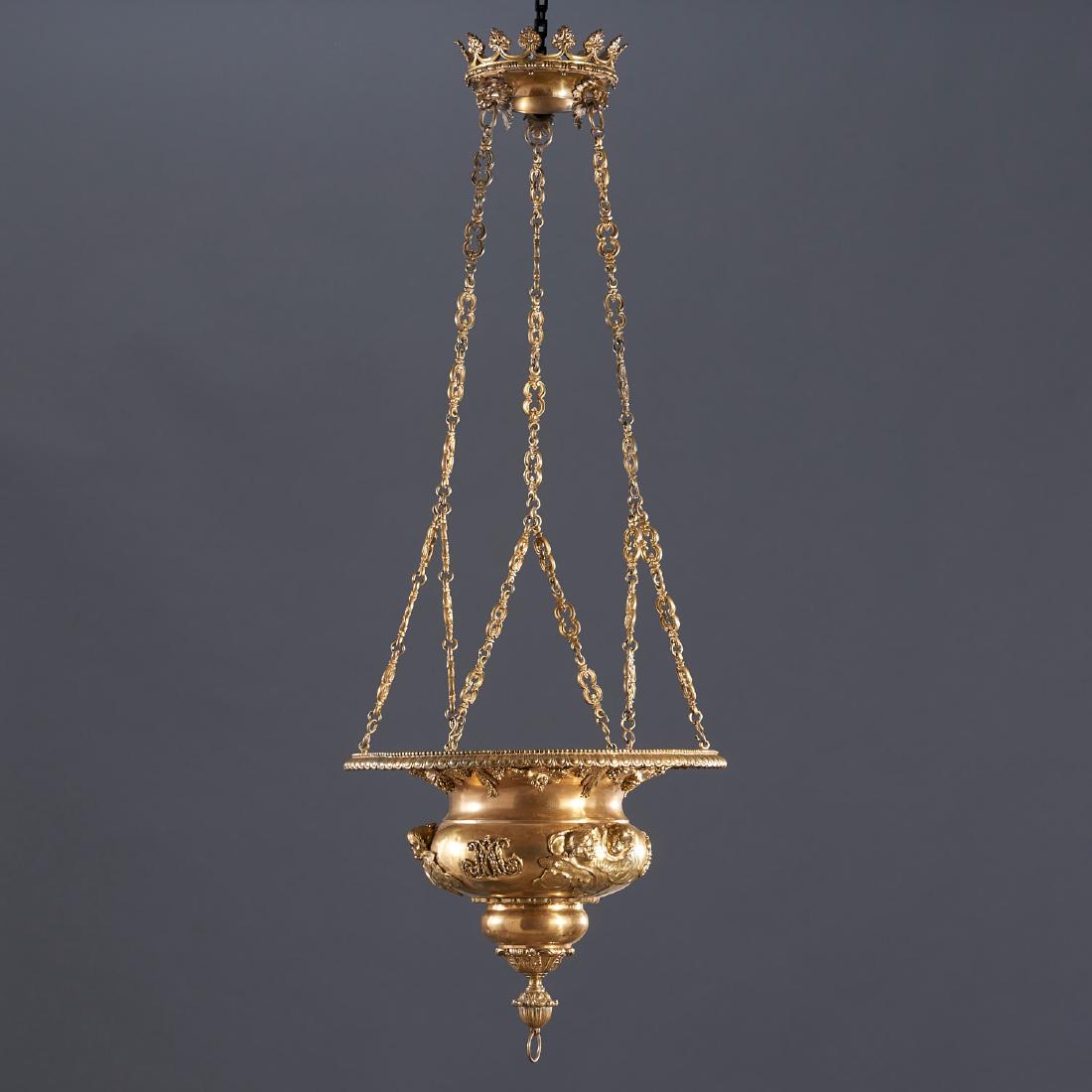 Italian Baroque style gilt bronze ceiling lantern (1 of 10)