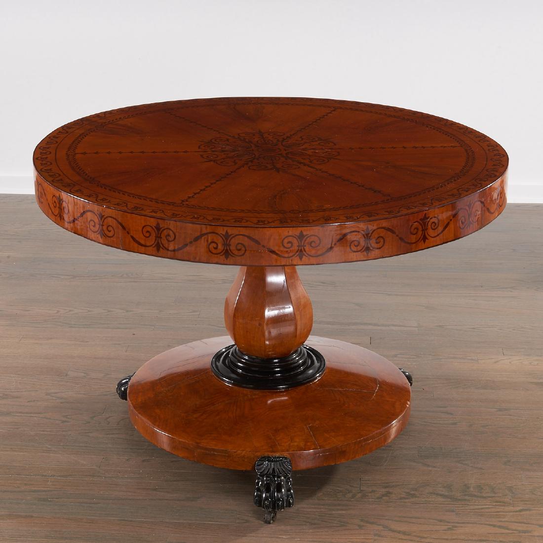 Biedermeier parcel ebonized mahogany center table (1 of 9)