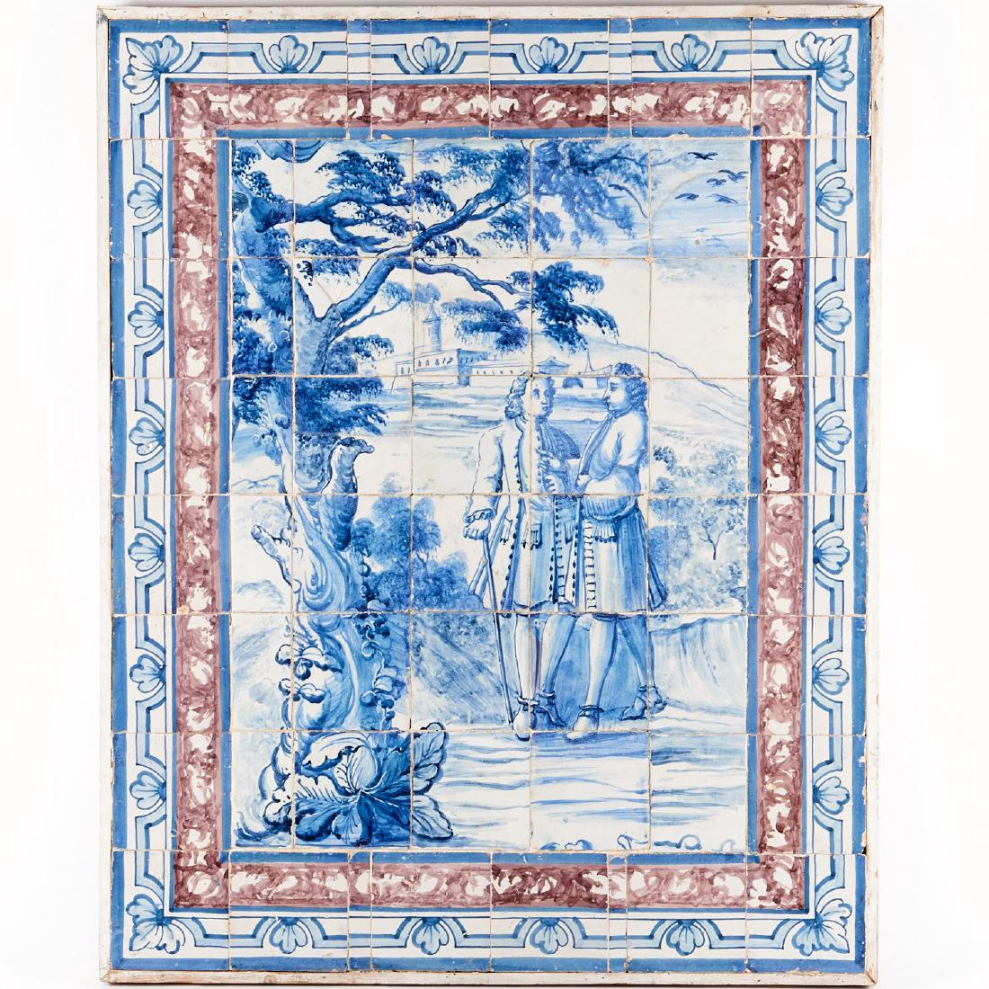Large antique Delft two-color tile picture (1 of 8)