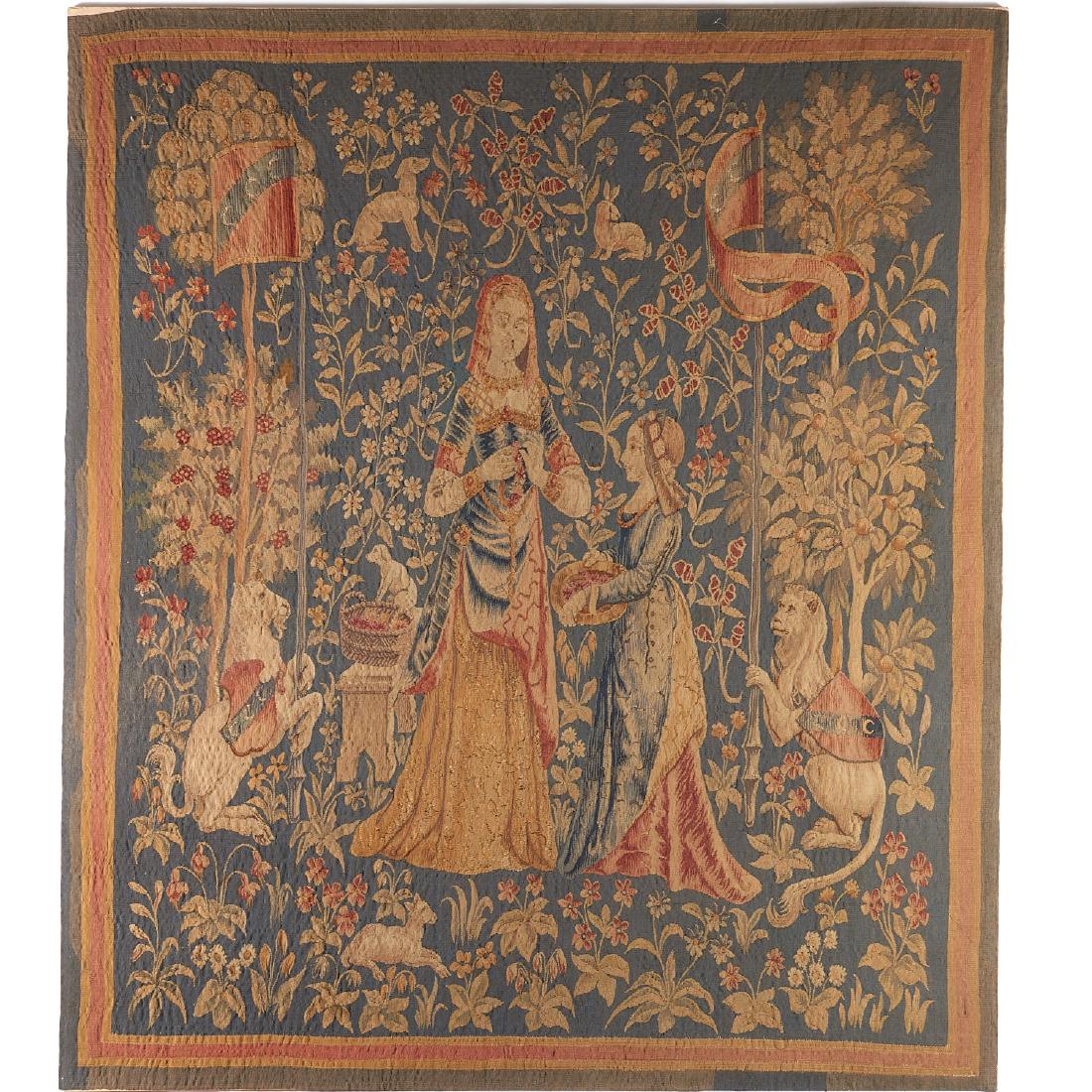 Antique Flemish tapestry panel (1 of 9)