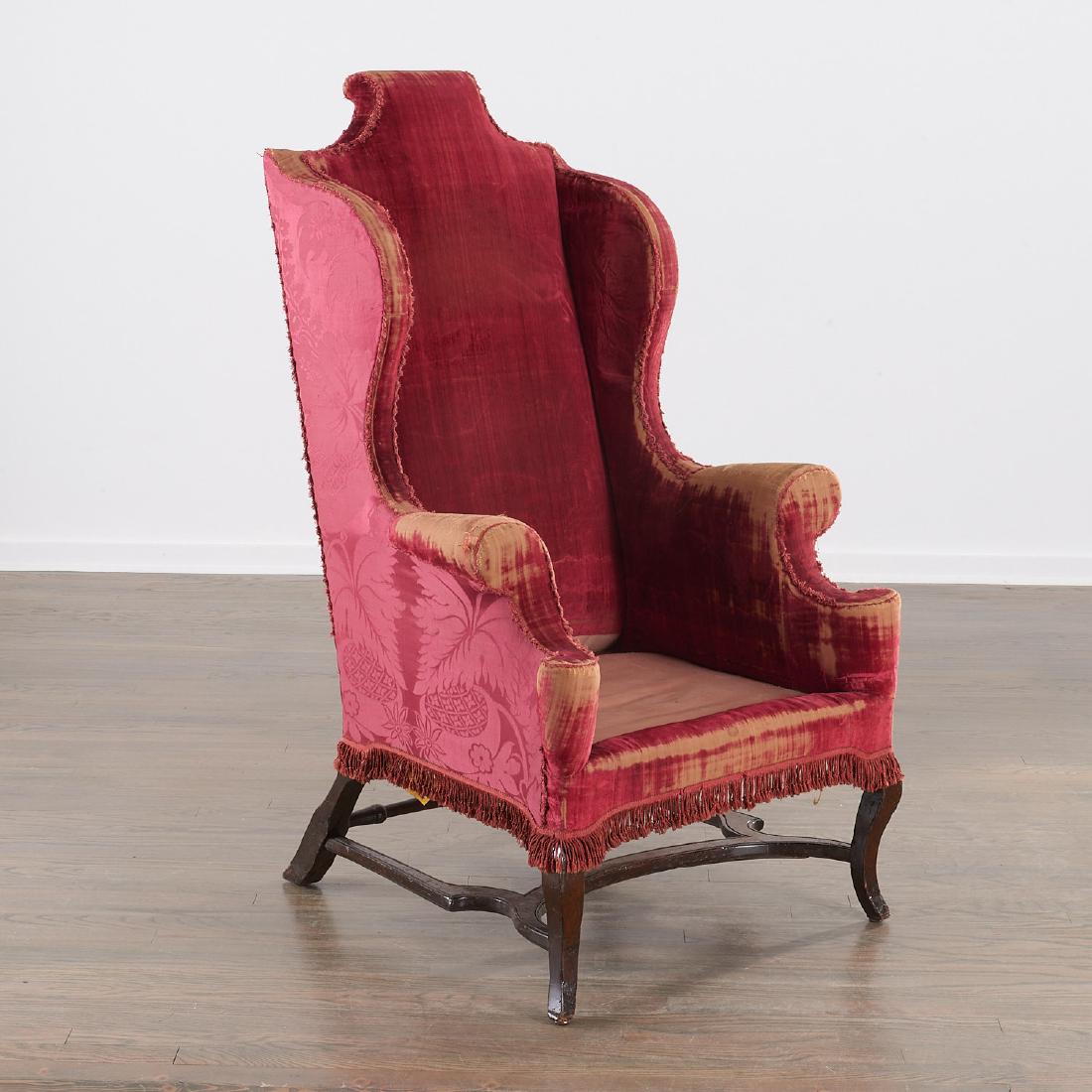 Nice European Baroque walnut wing chair (1 of 10)