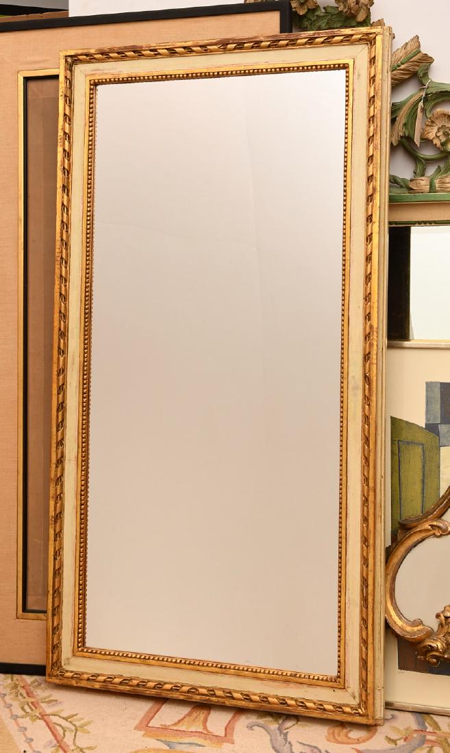 Louis XVI-style cream painted, parcel gilt mirror (1 of 5)