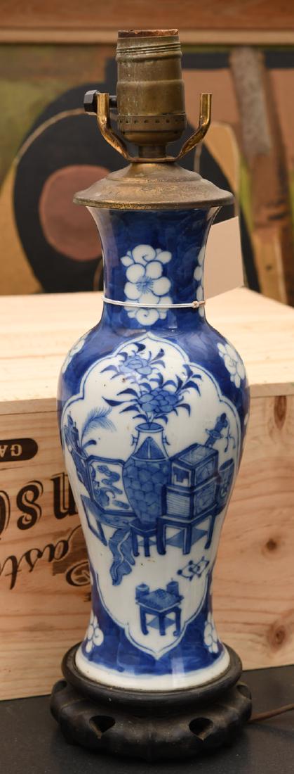 Chinese blue and white porcelain vasiform lamp (1 of 6)