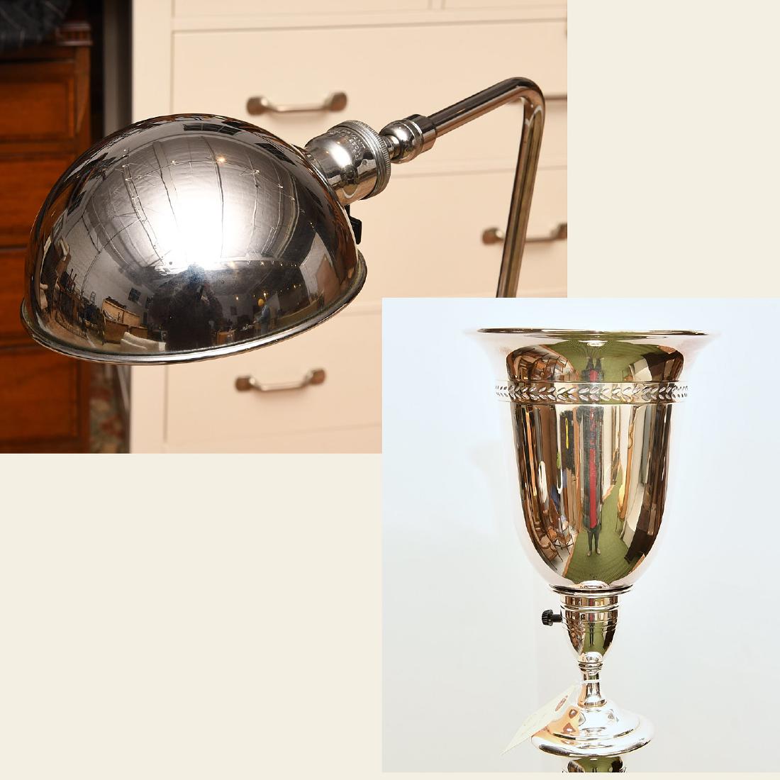 (2) Modern chrome plated floor lamps (1 of 10)