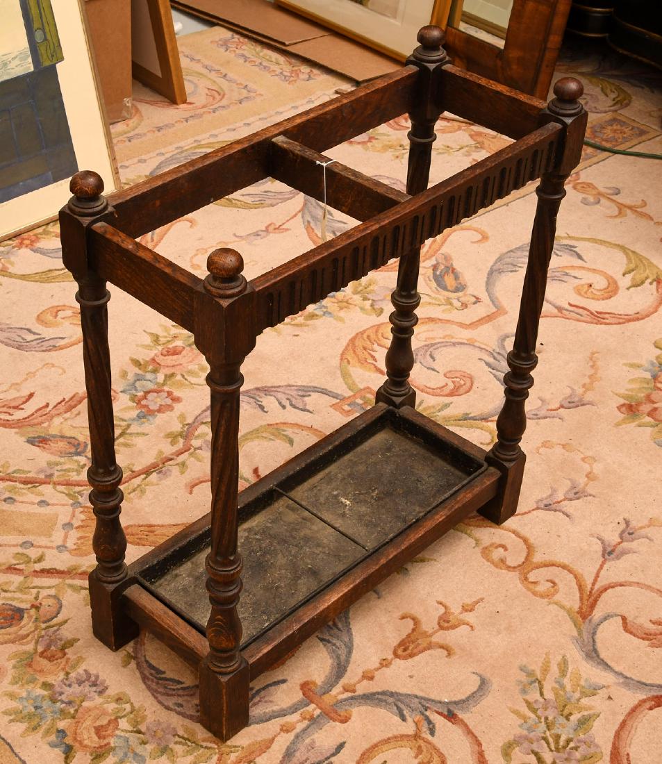 English oak umbrella or cane stand (1 of 7)