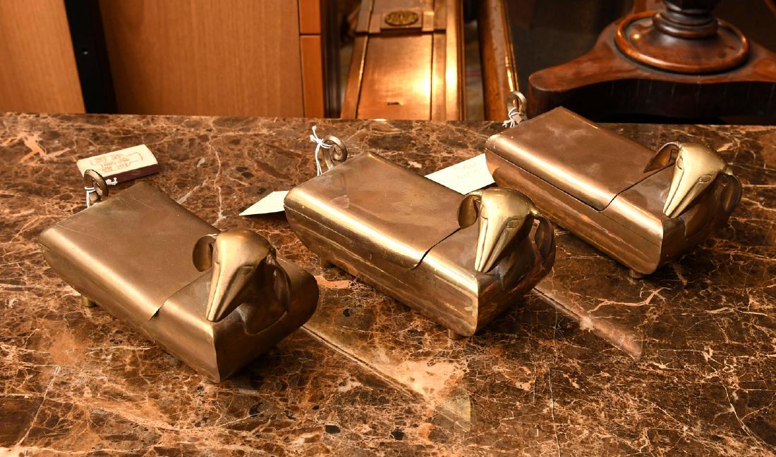 (3) Modernist brass dachshund boxes (1 of 10)