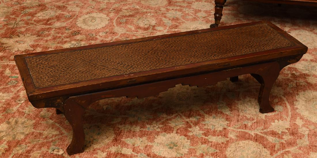 Chinese red-painted hardwood low table/bench (1 of 4)