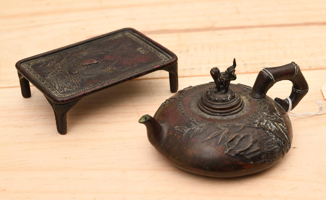(2) Japanese patinated bronze miniatures (1 of 6)