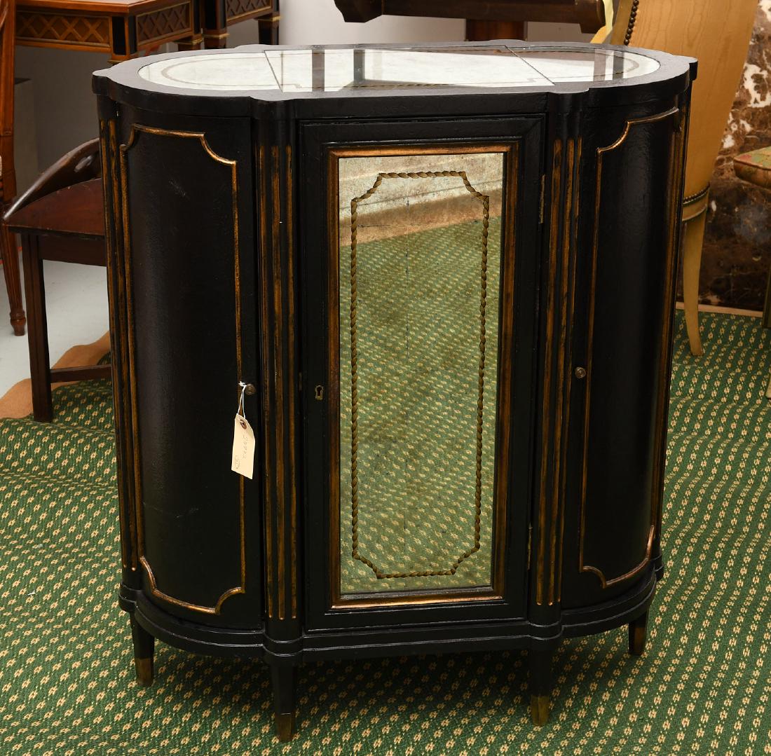 Decorator black lacquered mirrored cabinet (1 of 10)
