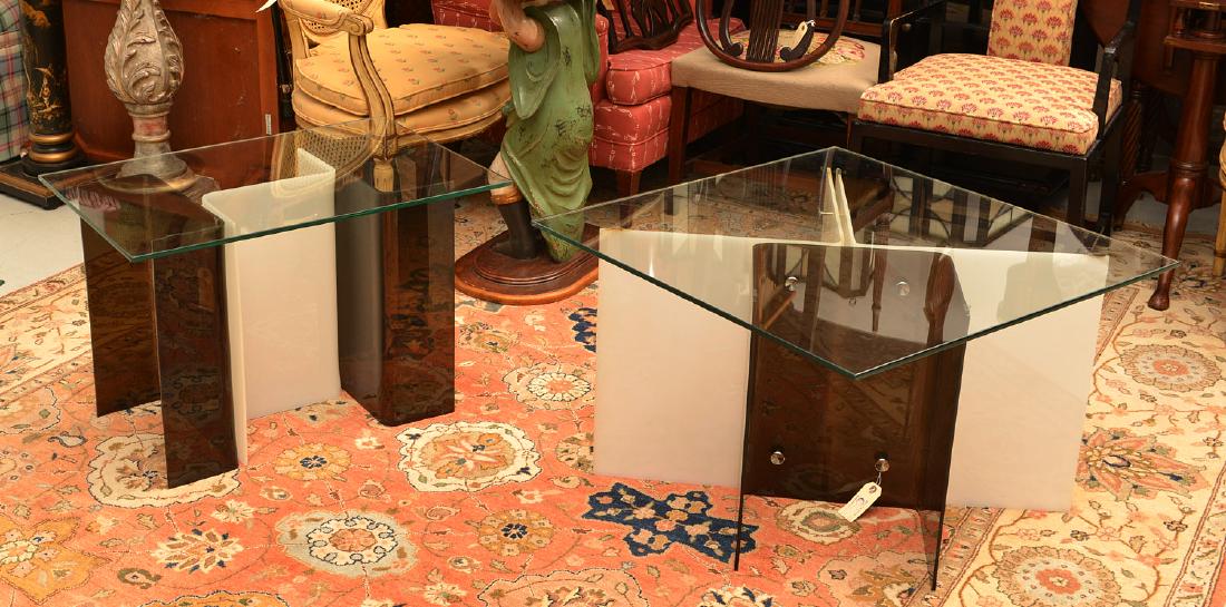 Pair Space Age acrylic side tables (1 of 7)