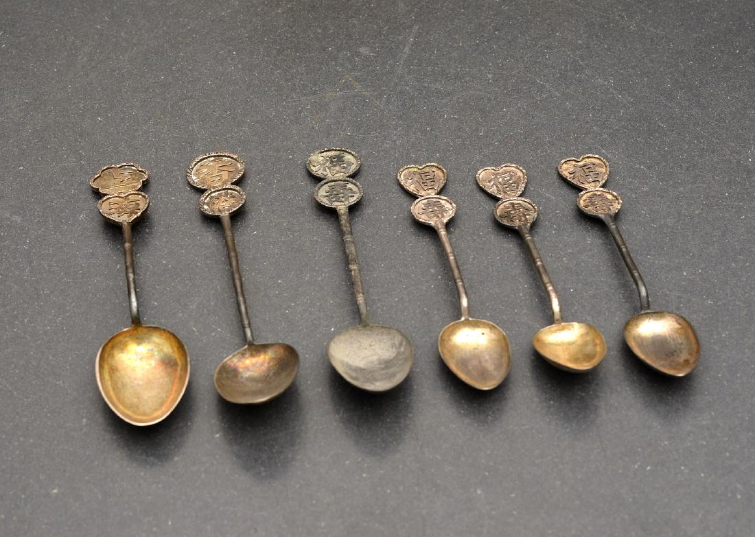 Group (6) Chinese silver spoons (1 of 10)