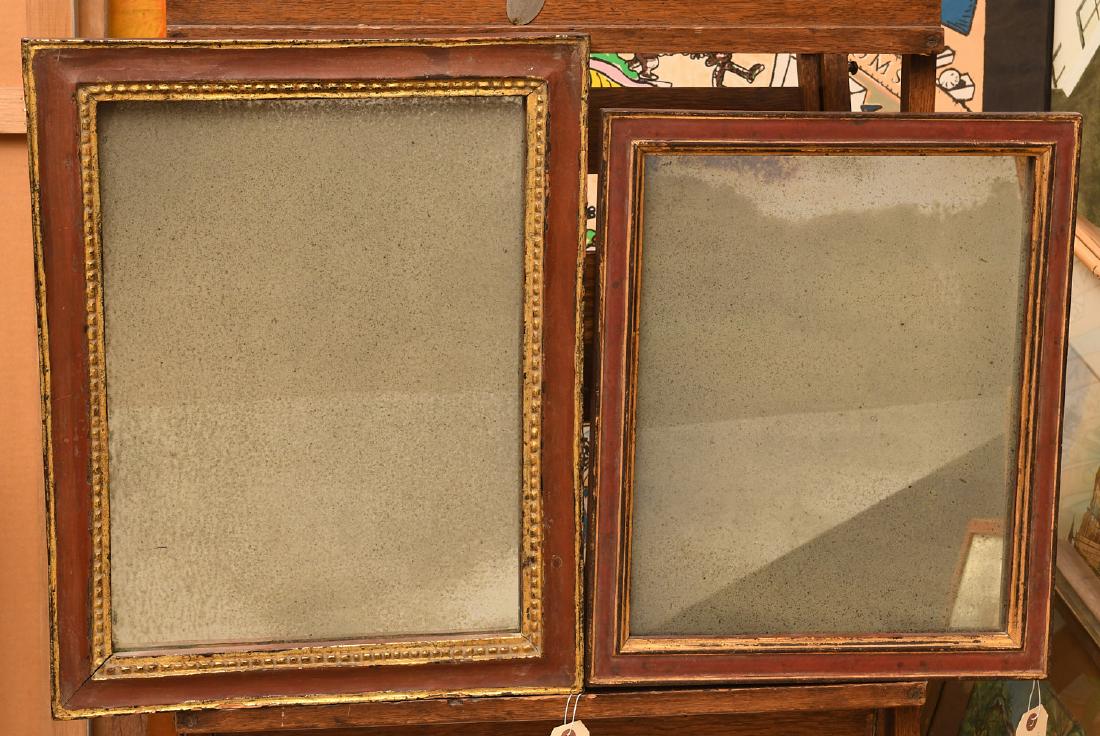 (2) red painted and gilt wall mirrors (1 of 7)