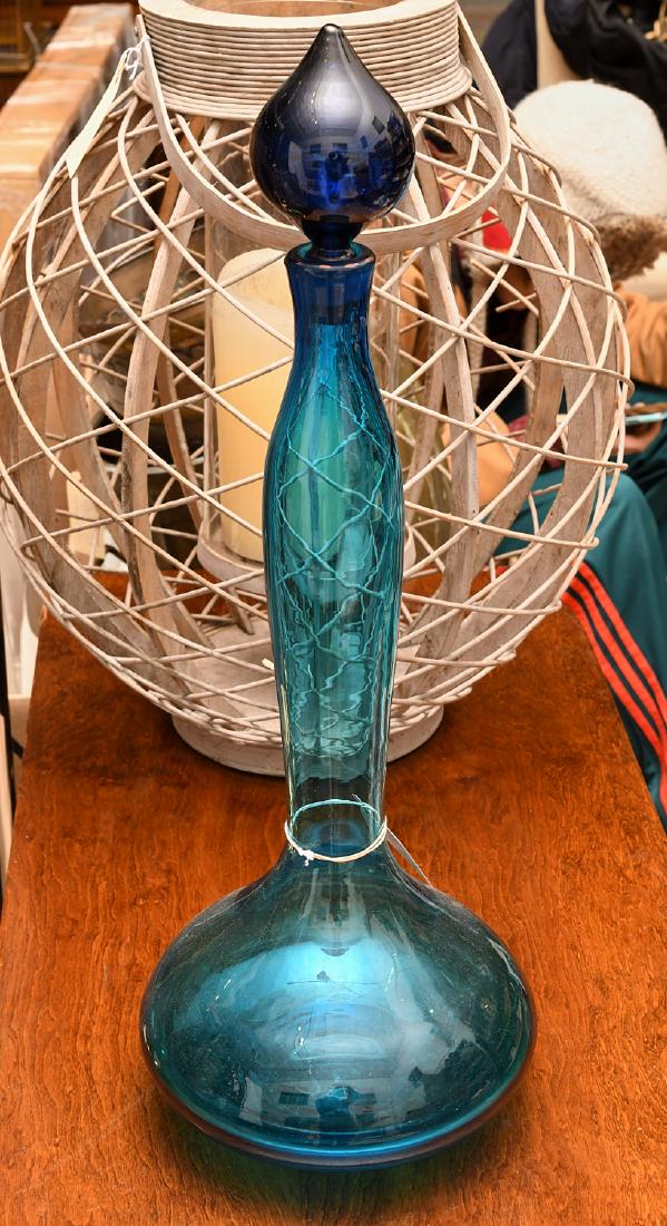 Large Blenko blue glass decanter (1 of 6)
