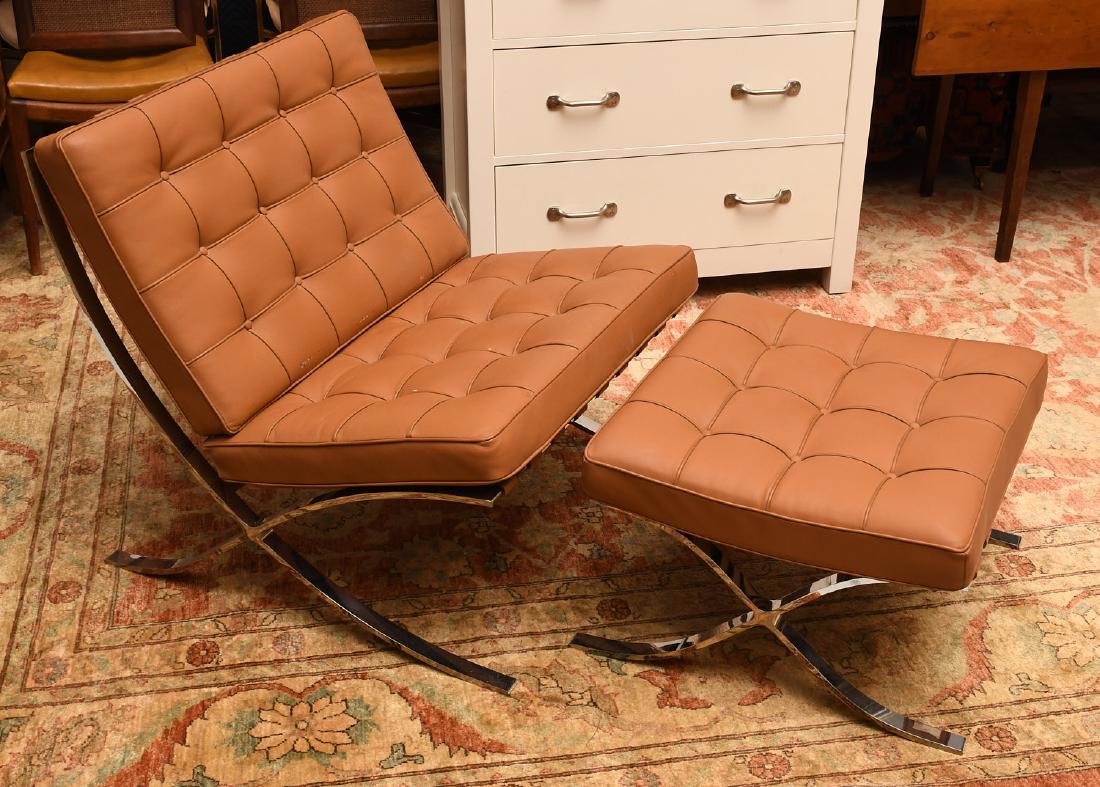 Barcelona style lounge chair and ottoman (1 of 6)