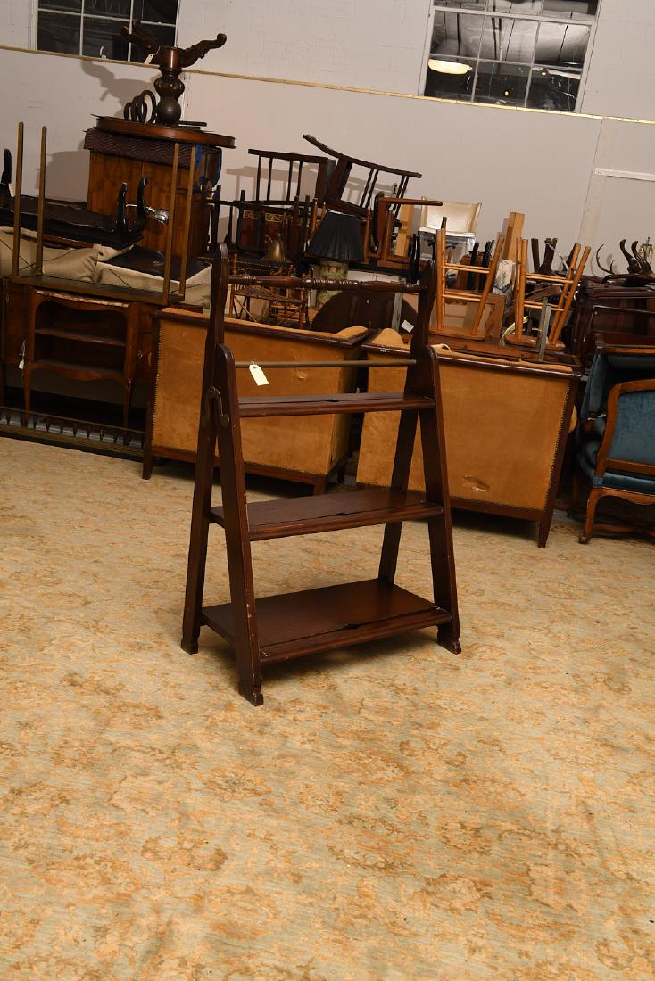 Folding mahogany library steps (1 of 6)