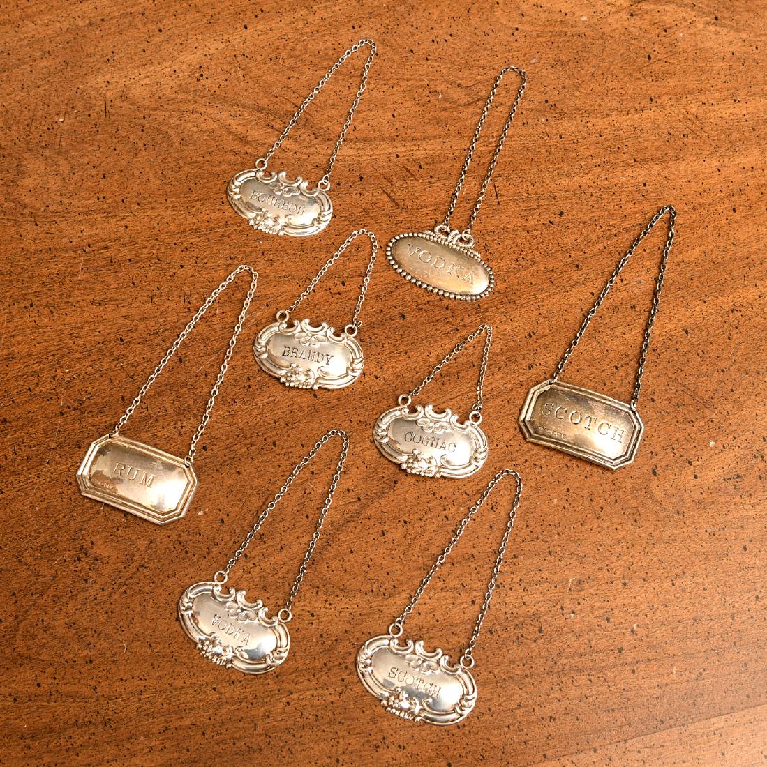 (7) Silver and sterling silver decanter labels (1 of 9)