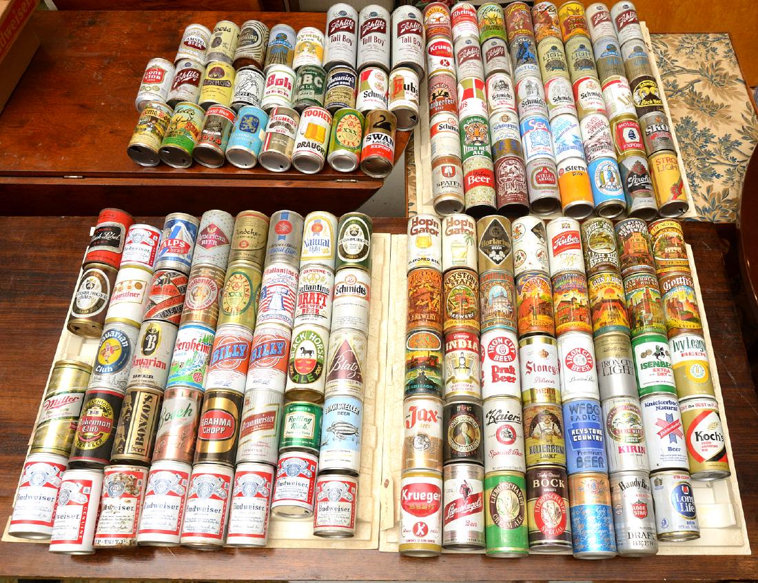Breweriana collection, 125+ vintage beer cans (1 of 9)