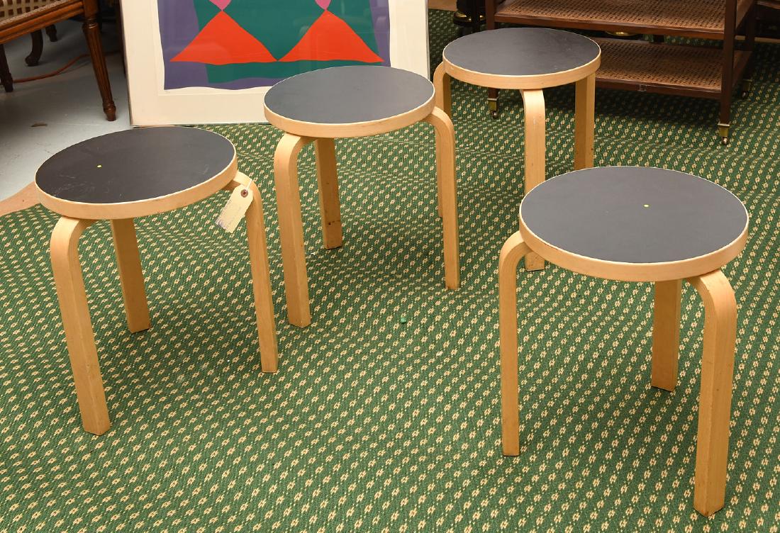 Set (4) Alvar Aalto style bentwood stacking stools (1 of 7)