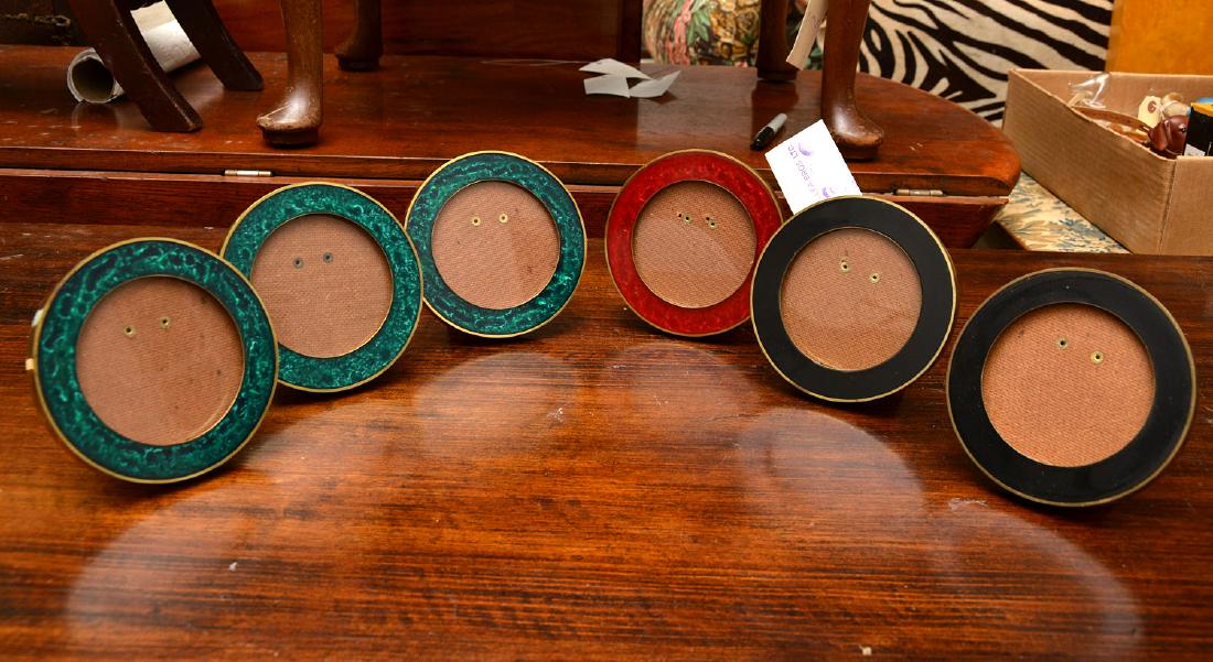 Set (6) modern enameled brass picture frames (1 of 8)