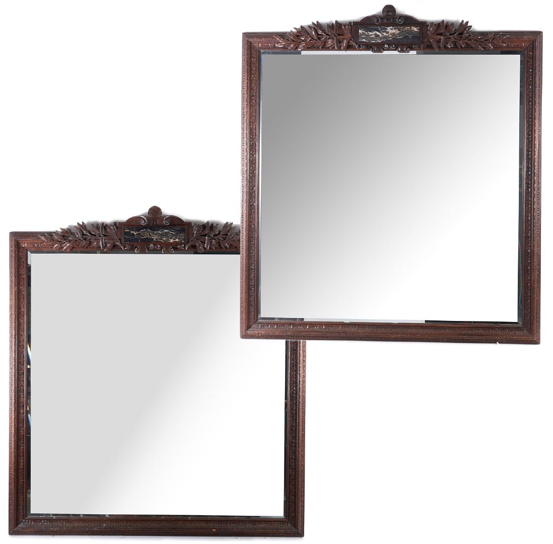 Monumental pair Victorian oak pier mirrors (1 of 7)